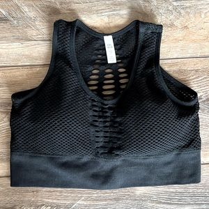 Sports Bra Black with fun breathable design